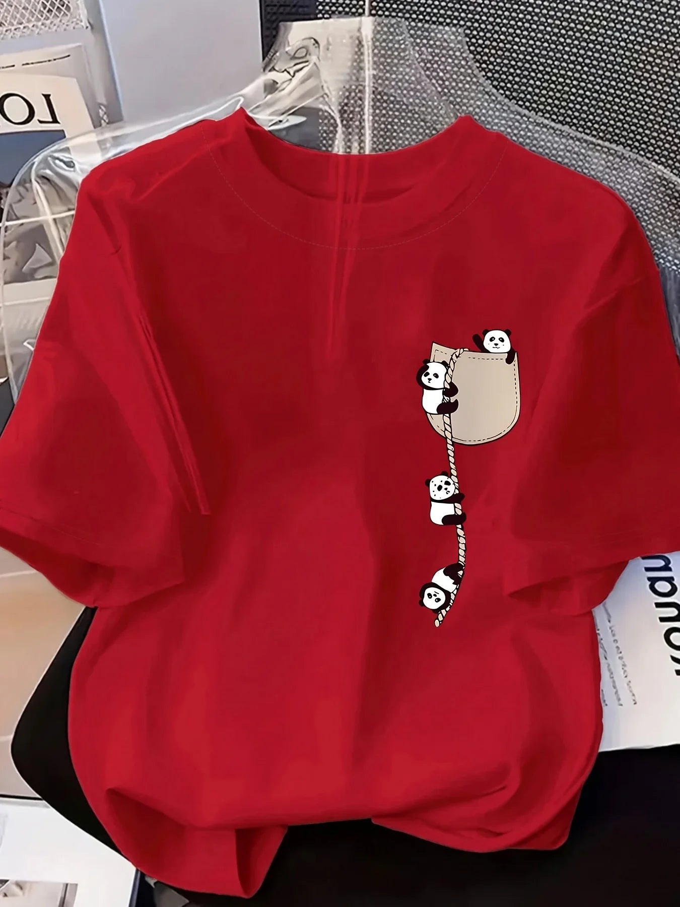 Fashion New Design - Women's Round-neck Panda Print Fashion Short-Sleeved Summer Casual T-shirt women clothes Summer Streetwear