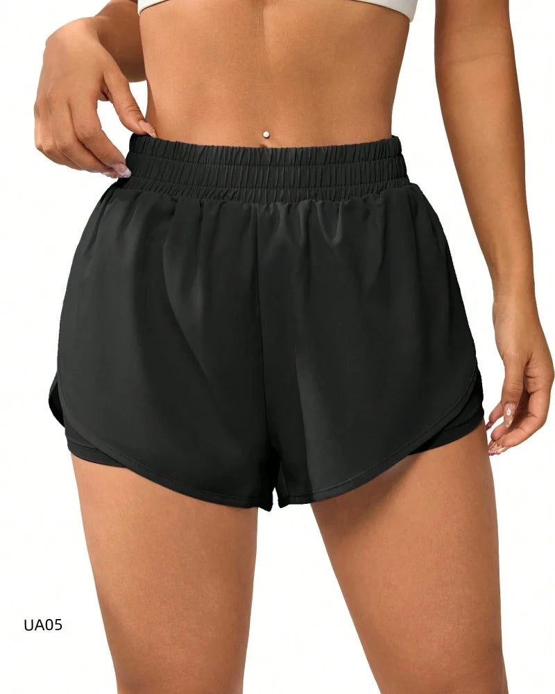 Women's 2-in-1 Flowy Quick Dry Athletic Running Yoga Gym Sport Shorts for Fitness Daily Wear Summer Essential Loose Fit