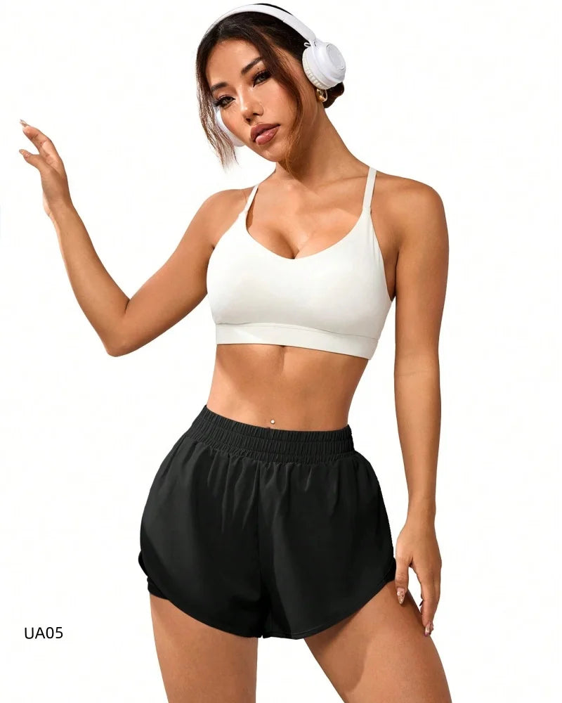 Women's 2-in-1 Flowy Quick Dry Athletic Running Yoga Gym Sport Shorts for Fitness Daily Wear Summer Essential Loose Fit