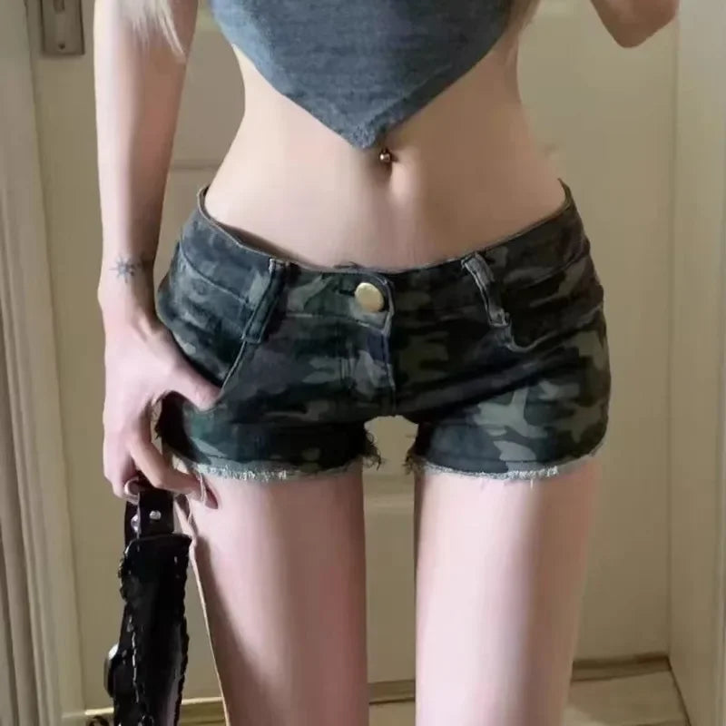 Camouflage Denim Shorts Women Slim Skinny Jeans Short Pants Spring Summer Fashion High Eleatic Hot Shorts Girls Casual Shorts