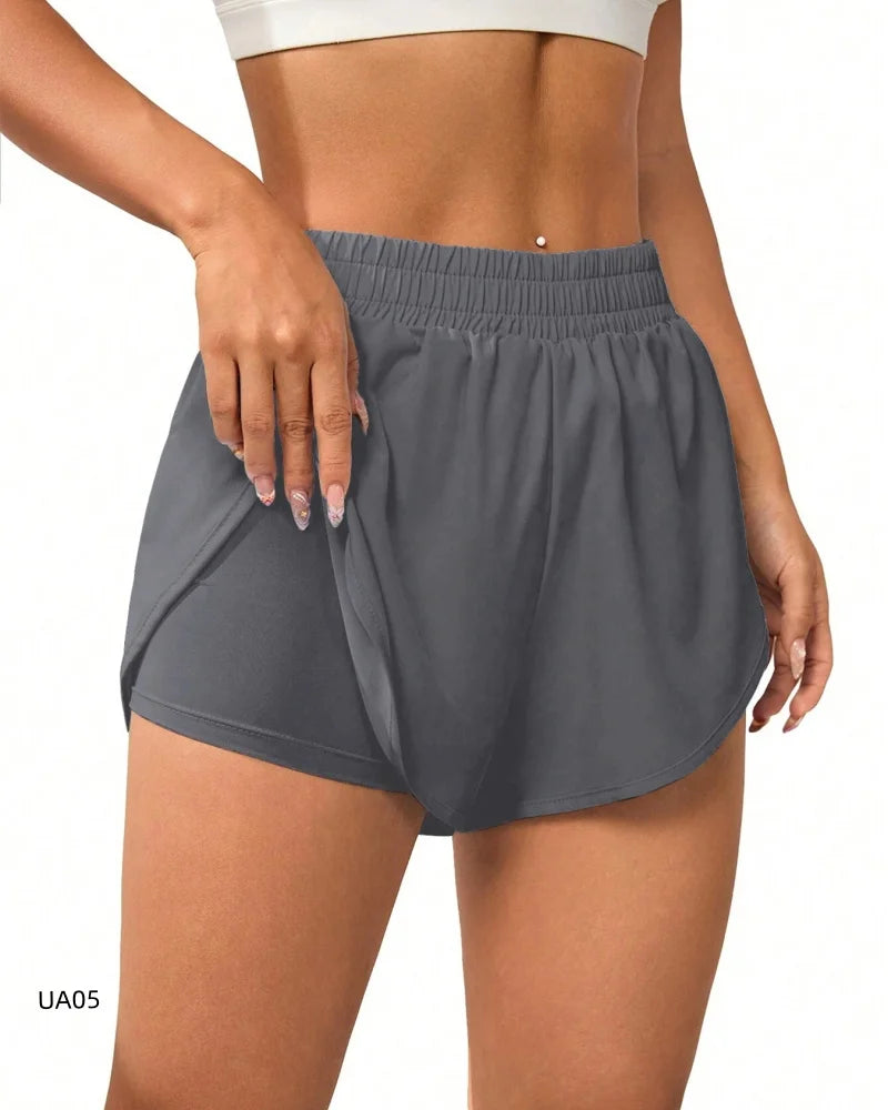 Women's 2-in-1 Flowy Quick Dry Athletic Running Yoga Gym Sport Shorts for Fitness Daily Wear Summer Essential Loose Fit