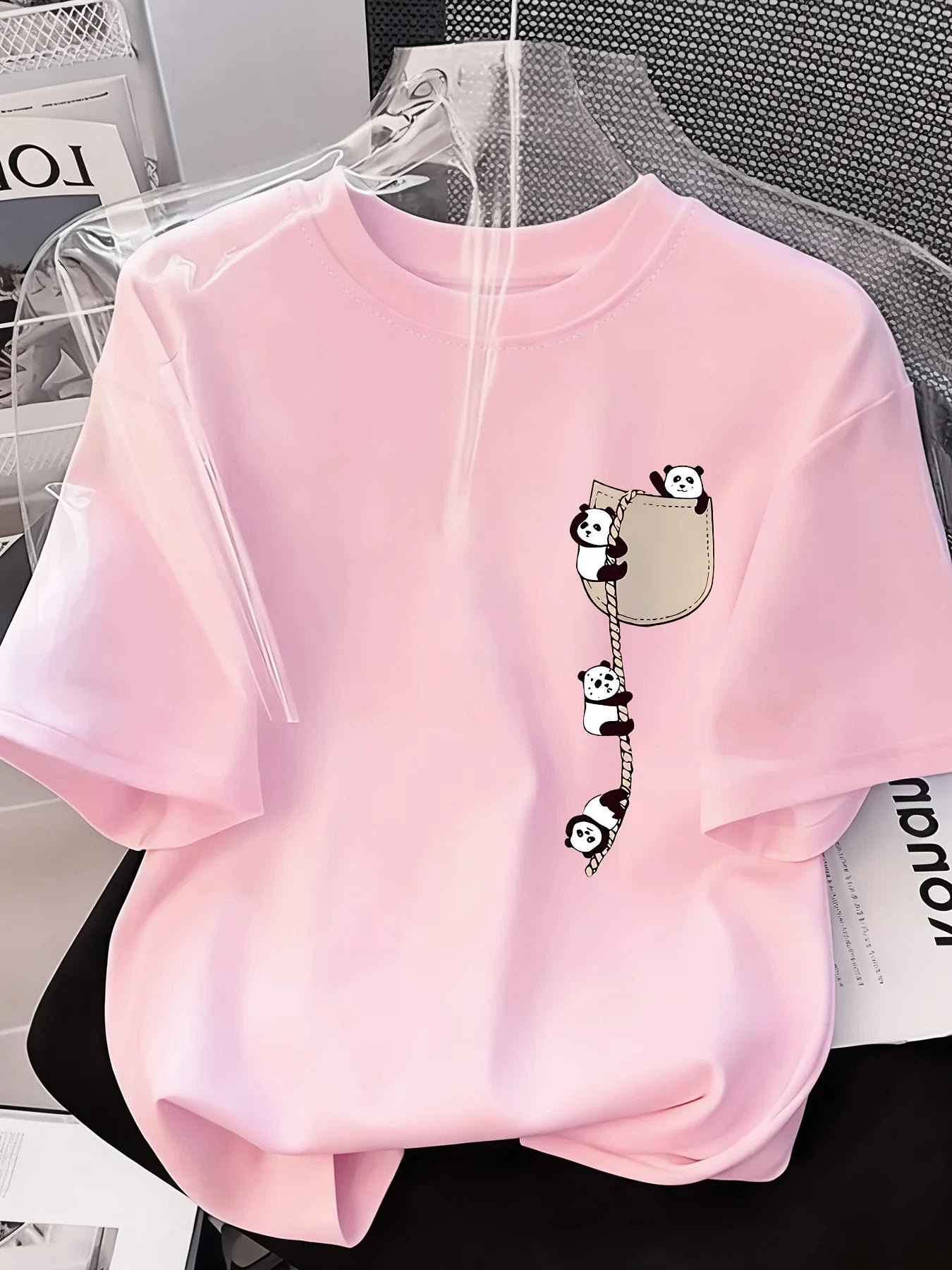 Fashion New Design - Women's Round-neck Panda Print Fashion Short-Sleeved Summer Casual T-shirt women clothes Summer Streetwear