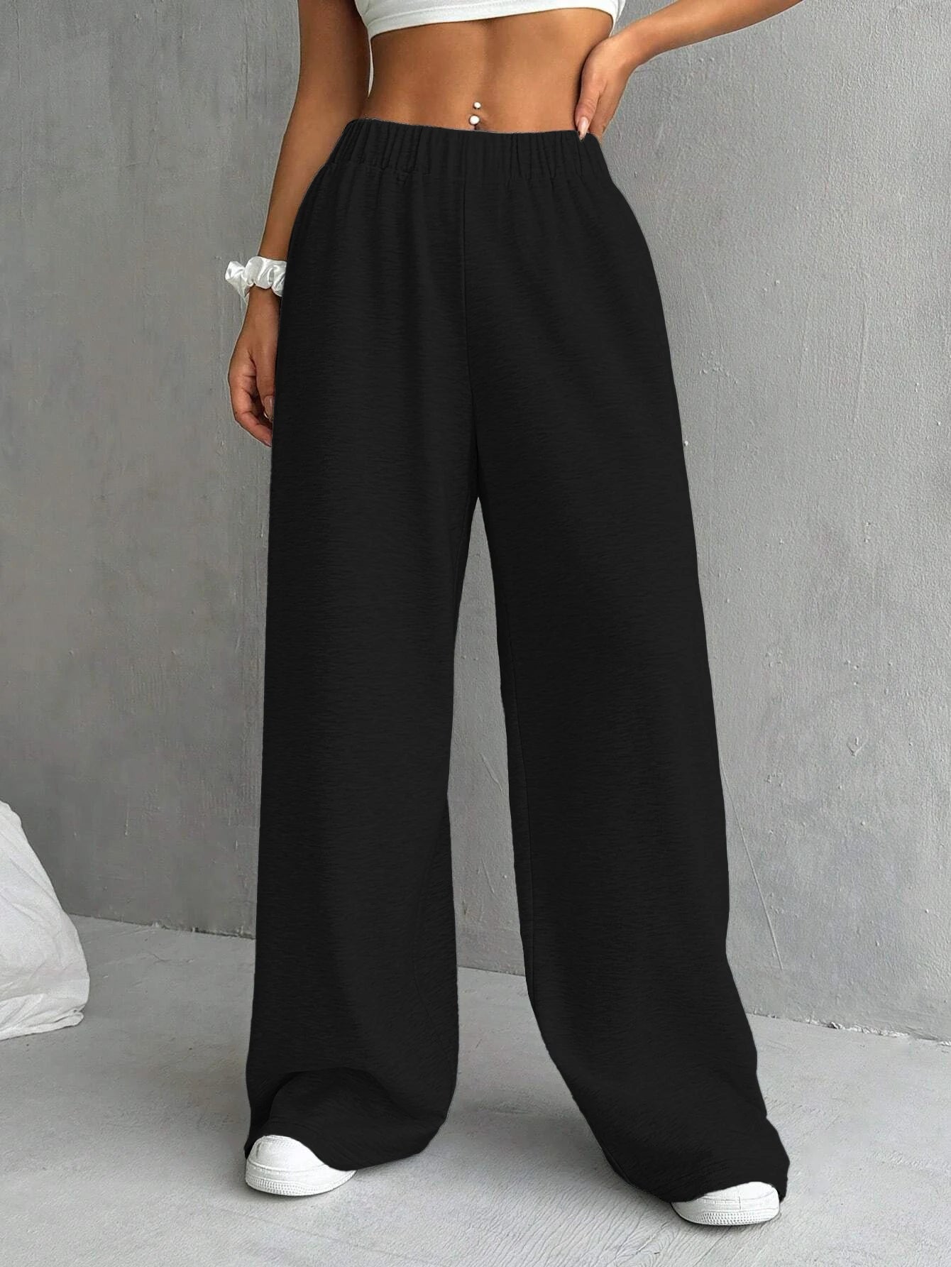 Women's Casual High-Waisted Wide-Leg Pants