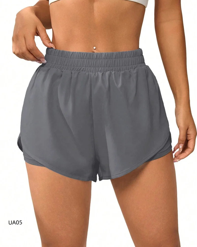 Women's 2-in-1 Flowy Quick Dry Athletic Running Yoga Gym Sport Shorts for Fitness Daily Wear Summer Essential Loose Fit