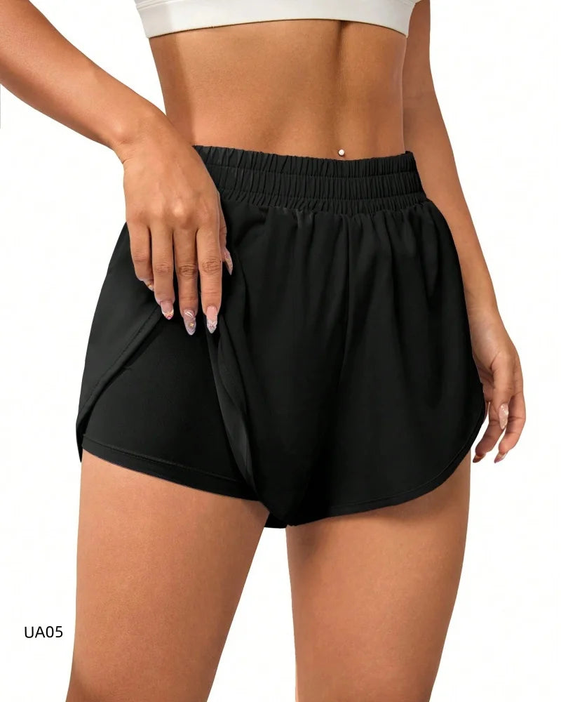 Women's 2-in-1 Flowy Quick Dry Athletic Running Yoga Gym Sport Shorts for Fitness Daily Wear Summer Essential Loose Fit