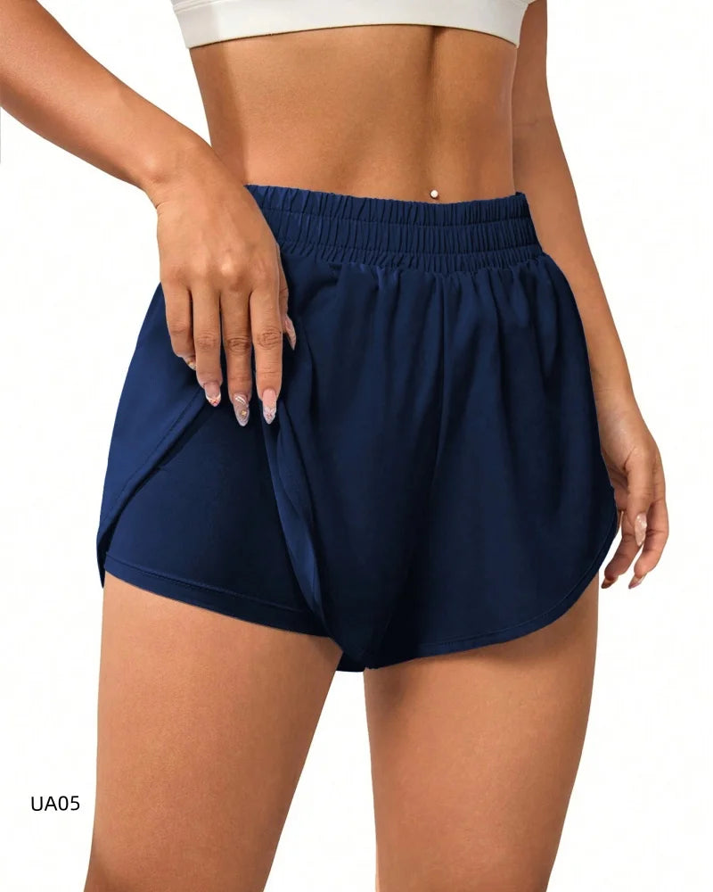 Women's 2-in-1 Flowy Quick Dry Athletic Running Yoga Gym Sport Shorts for Fitness Daily Wear Summer Essential Loose Fit