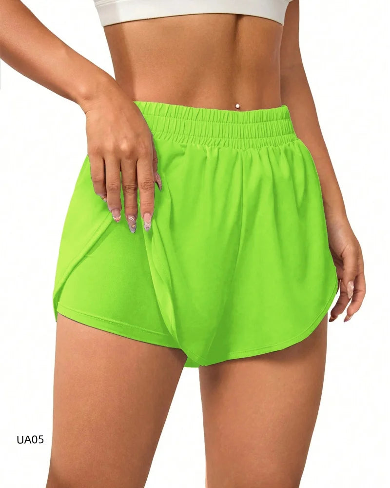 Women's 2-in-1 Flowy Quick Dry Athletic Running Yoga Gym Sport Shorts for Fitness Daily Wear Summer Essential Loose Fit