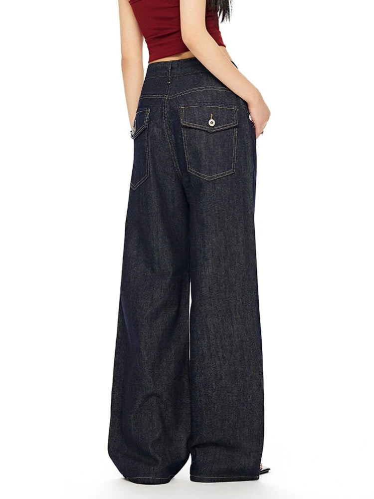 2026 Women's Baggy Denim Jeans Y2K Oversized Wide Leg Pants Grunge Punk Harajuku Streetwear Korean Vintage Mom Jeans